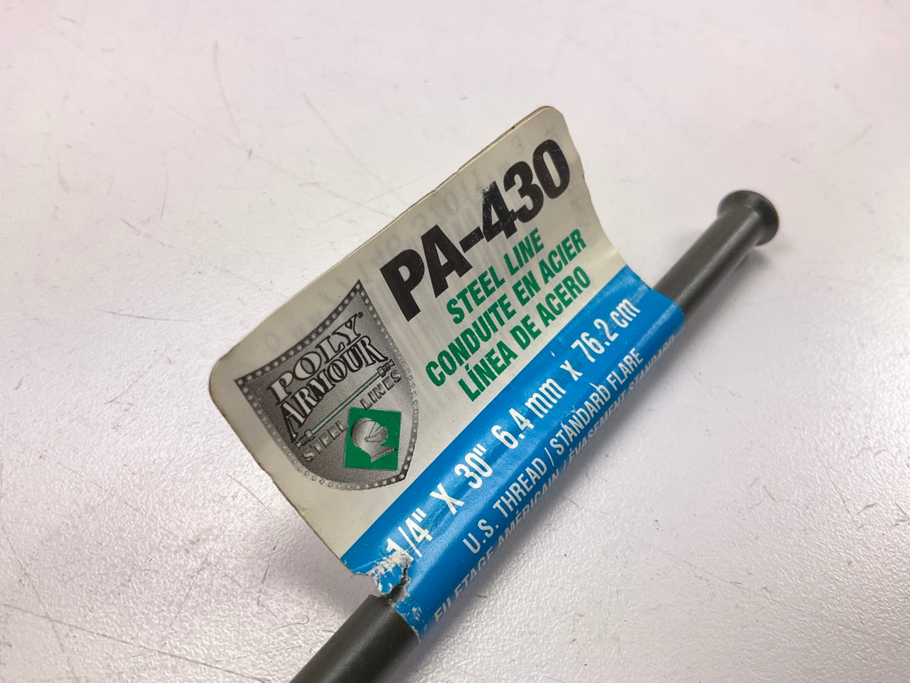 AGS PA430 PVF Coated Steel Brake Line: 30'' Long, 1/4'' Diameter, Universal