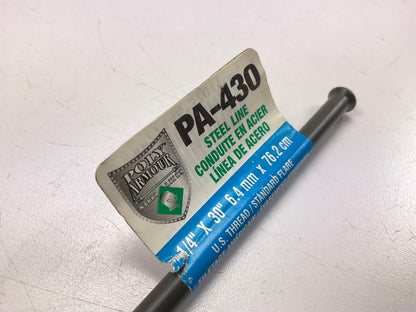 AGS PA430 PVF Coated Steel Brake Line: 30'' Long, 1/4'' Diameter, Universal
