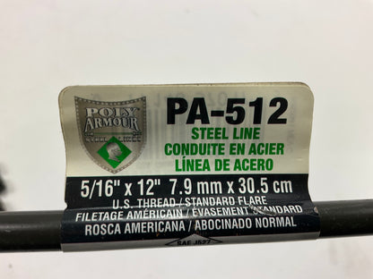 (5) AGS PA512 PVF Coated Steel Brake Line: 12'' Long, 5/16'' Diameter, Universal