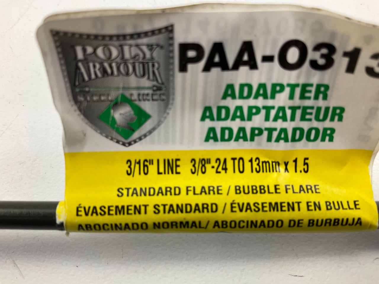 (5) AGS PAA-0313 PVF Brake Line Adapter, 3/8-24 Inverted To M13x1.5 Bubble
