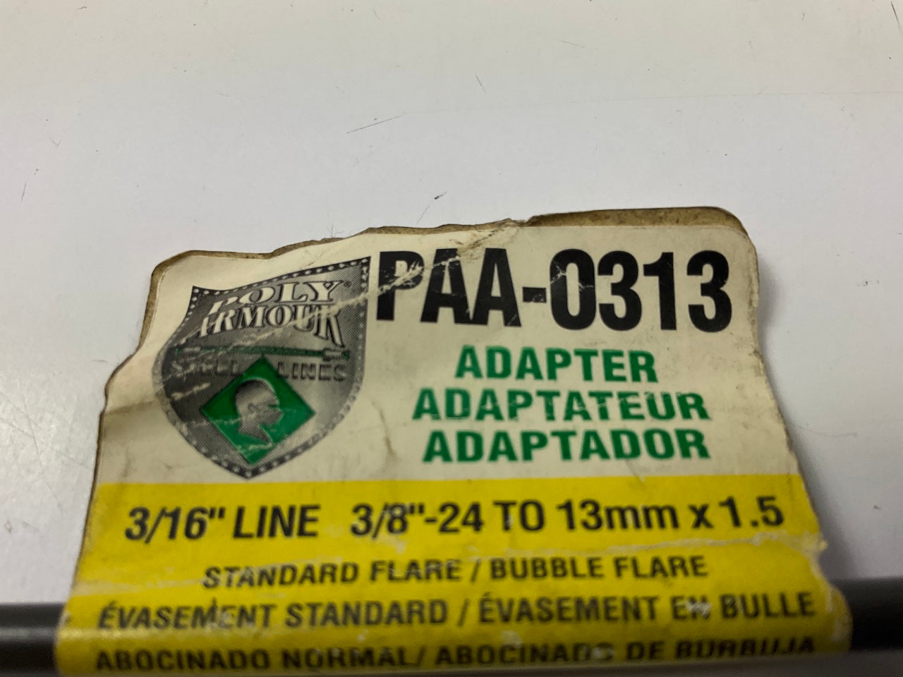 AGS PAA-0313 PVF Brake Line Adapter, 3/8-24 Inverted To M13x1.5 Bubble Thread