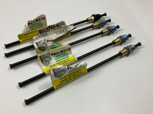 (5) AGS PAA-B312 Brake Line Adapter, 3/16'' X 8'', (3/8''-24 Inv. X M12x1.0 Bubble)