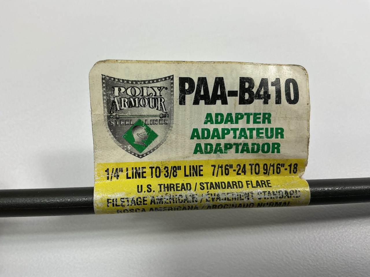 (20 )AGS PAAB410 PVF Brake Line Adapter 1/4'' X 8'' (7/16''-24 X 9/16''-18 Inverted)