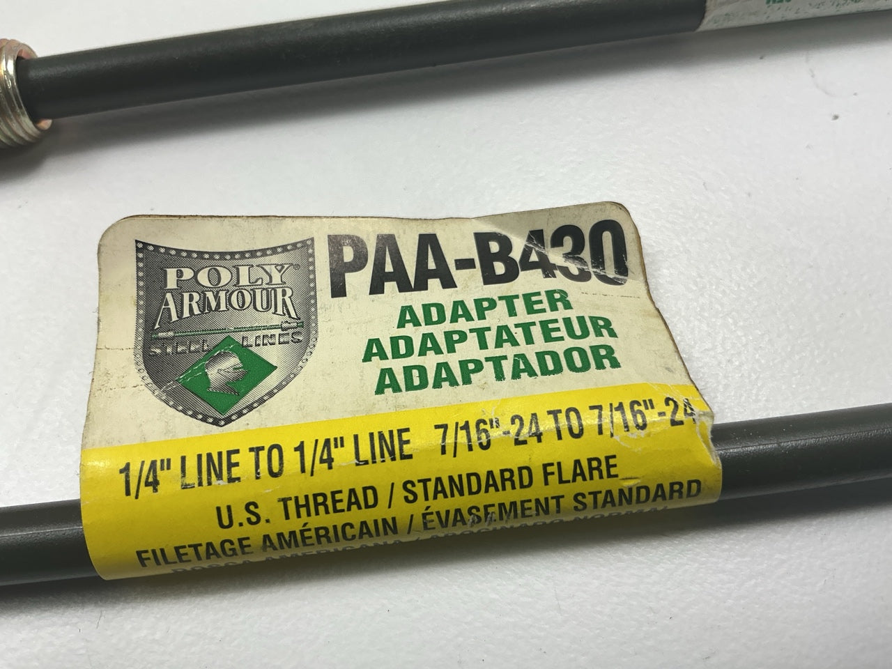 (20) AGS PAA-B430 8'' X 1/4'' PVF Coated Adapter Brake Line - 7/16-24 SAE Inverted