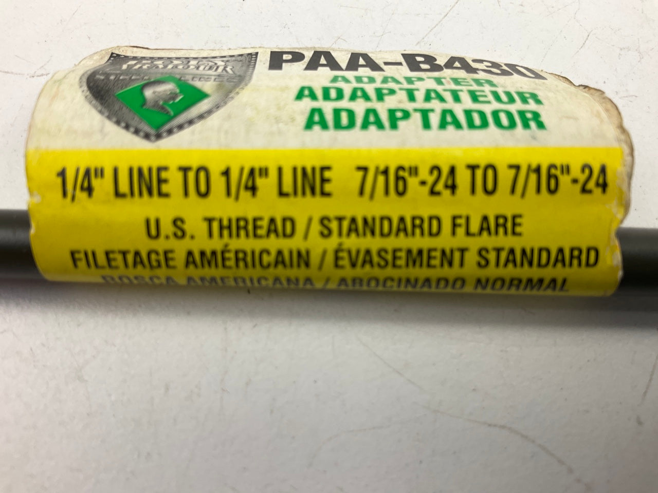 (5) AGS PAA-B430 8'' X 1/4'' PVF Coated Adapter Brake Line - 7/16-24 SAE Inverted
