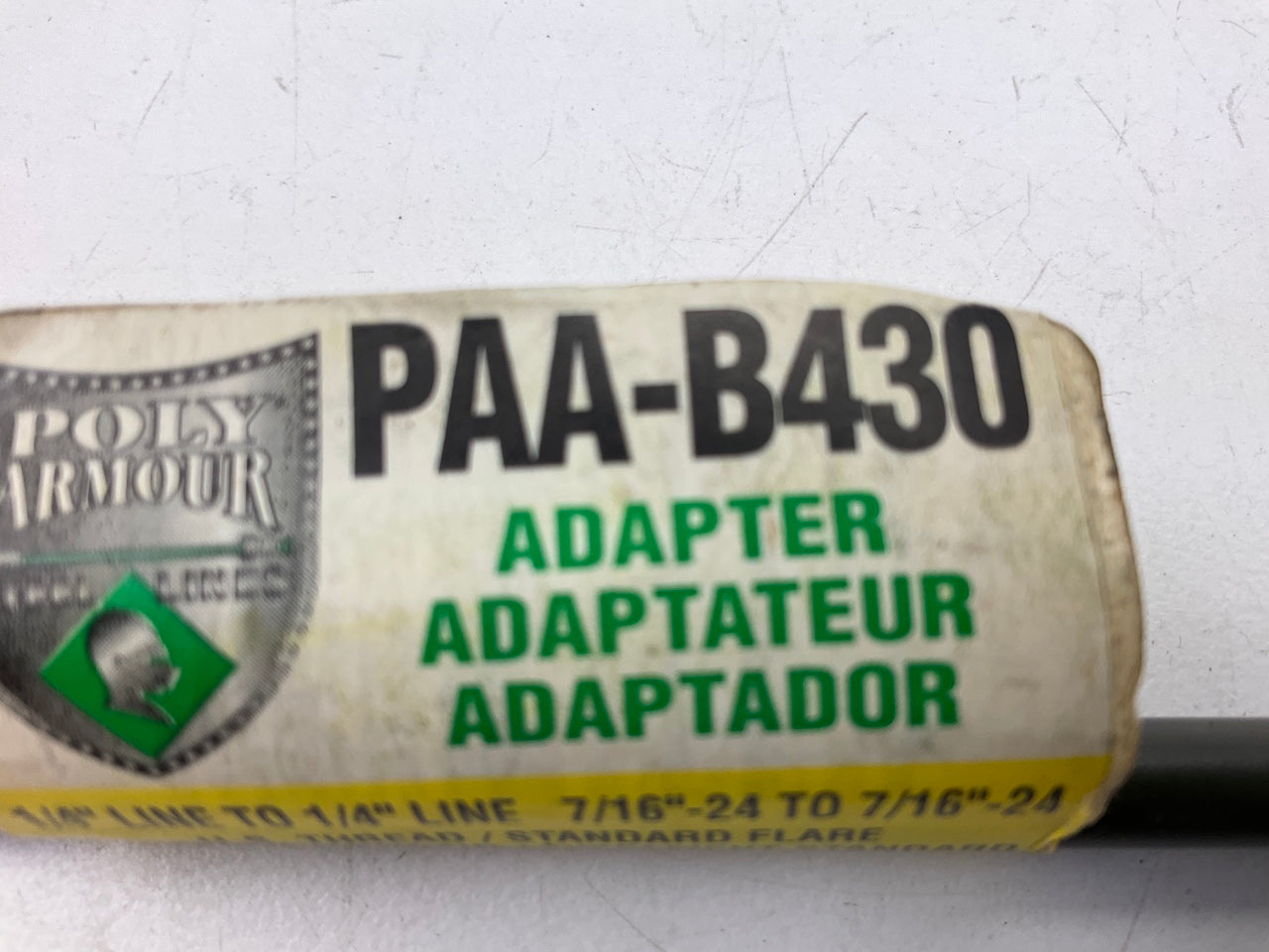 (5) AGS PAA-B430 8'' X 1/4'' PVF Coated Adapter Brake Line - 7/16-24 SAE Inverted