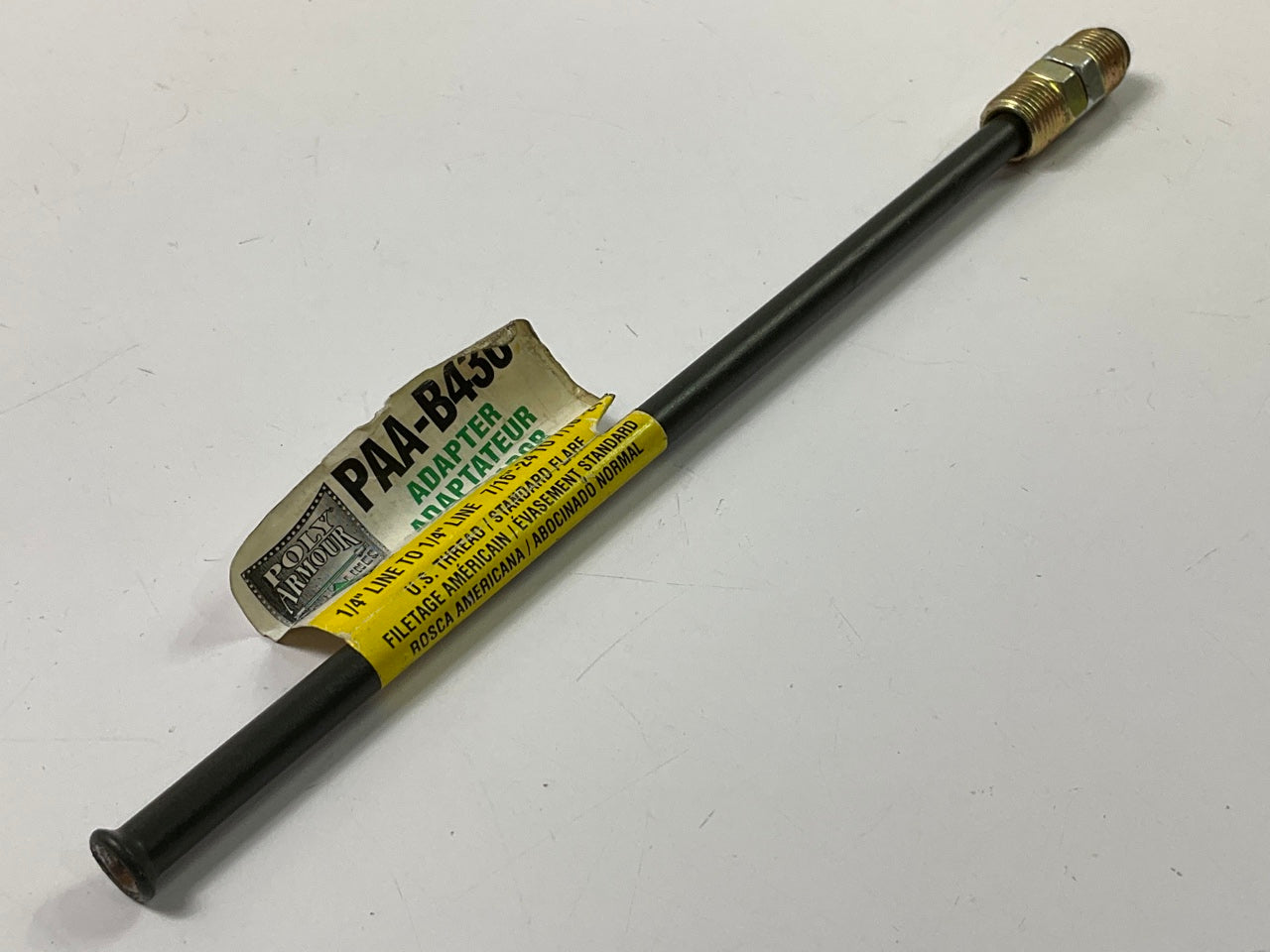 AGS PAA-B430 8'' X 1/4'' PVF Coated Adapter Brake Line - 7/16-24 SAE Inverted