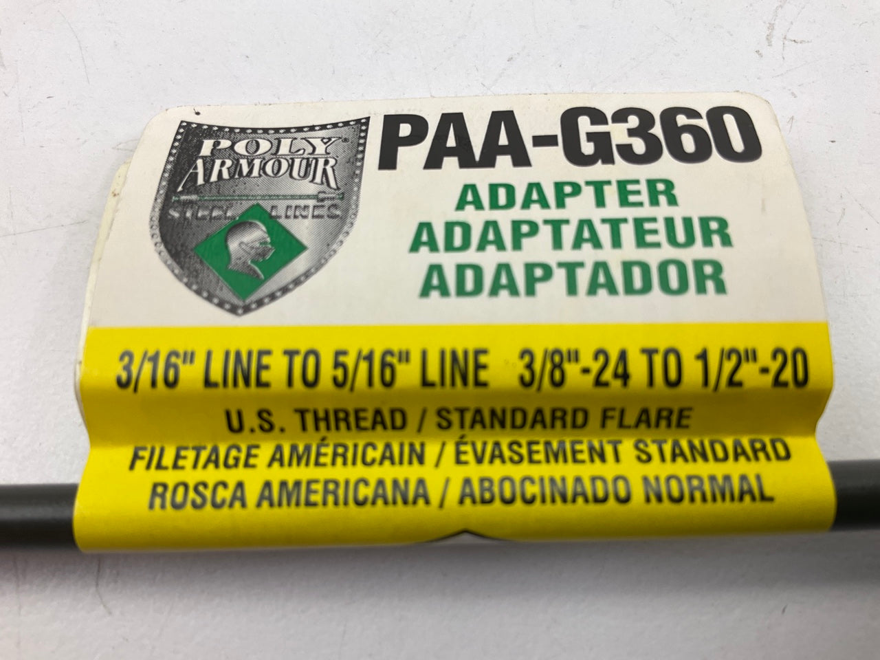 (5) AGS PAA-G360 Steel Brake Line Adapter, 3/16'' X 8, ( 3/8''-24 X 1/2''-20 Inv.)