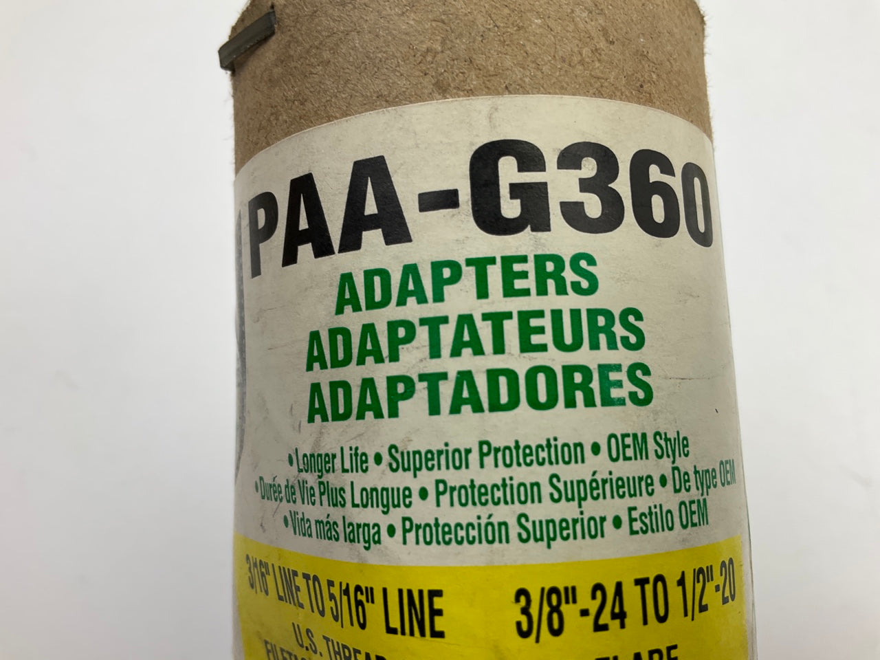 (5) AGS PAA-G360 Steel Brake Line Adapter, 3/16'' X 8, ( 3/8''-24 X 1/2''-20 Inv.)