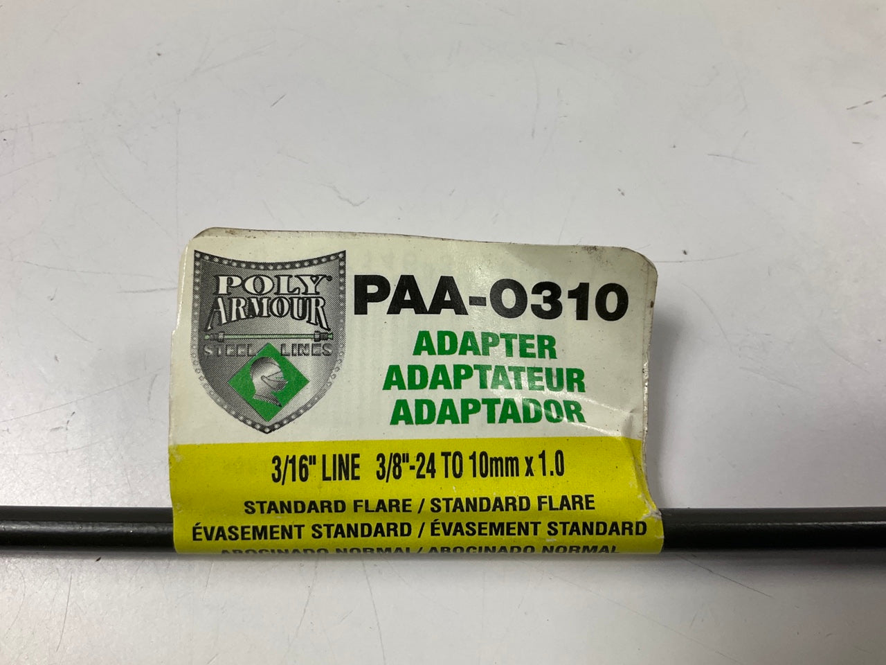 (2) AGS PAA-O310 PVF Brake Line Adapter, 3/16'' X 8, 3/8''-24 X M10x1.0 Inverted