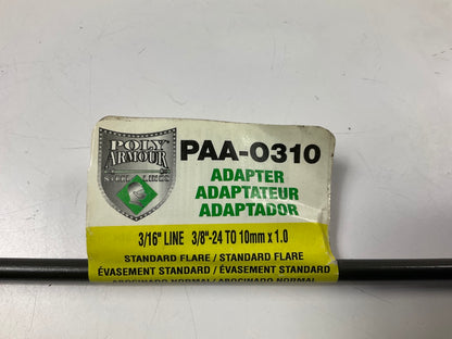 (2) AGS PAA-O310 PVF Brake Line Adapter, 3/16'' X 8, 3/8''-24 X M10x1.0 Inverted