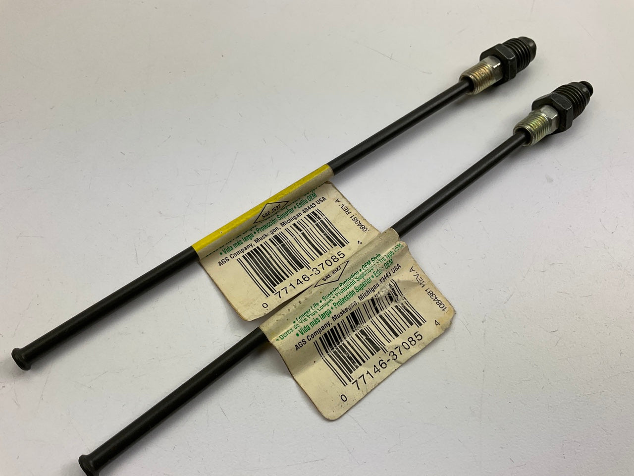 (2) AGS PAA-O313 Steel Brake Line 3/16'' Line 3/8-24'' Inverted, M13x1.5 Bubble