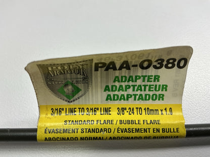 (20) AGS PAAO380 Brake Line Adapter 3/16'' X 8 (3/8''-24 Inverted)(M10x1.0 Bubble)