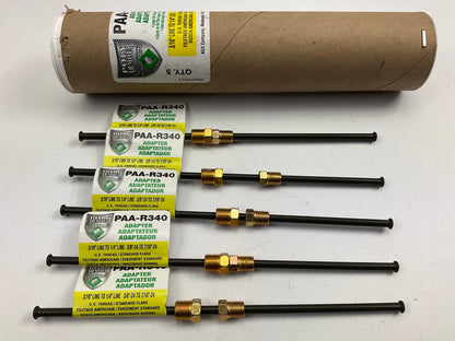 (5) AGS PAA-R340 Steel Brake Line Adapter, 3/16'' X 8, (3/8''-24 X 7/16''-24 Inv.)