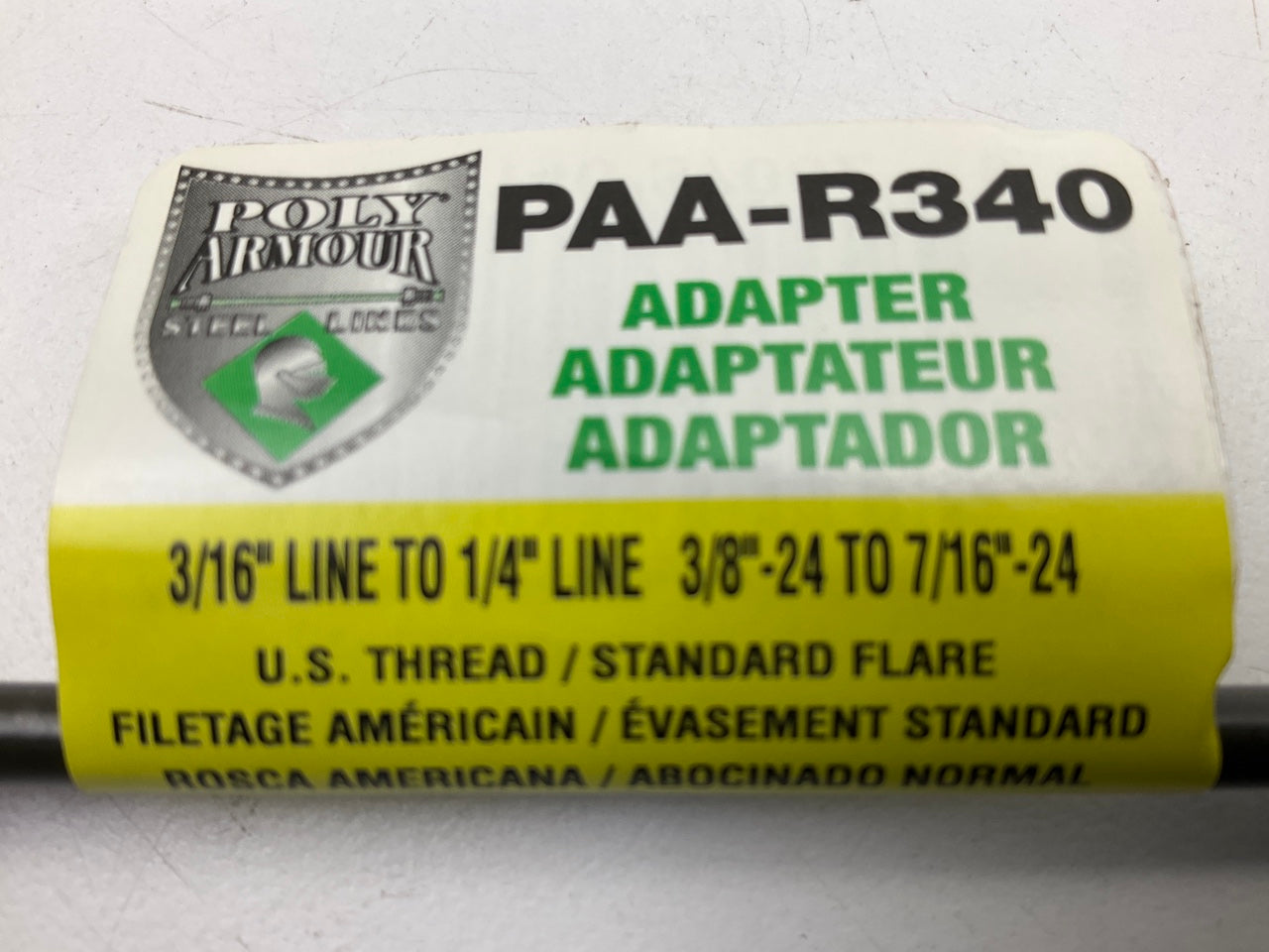 (5) AGS PAA-R340 Steel Brake Line Adapter, 3/16'' X 8, (3/8''-24 X 7/16''-24 Inv.)