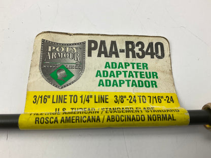 AGS PAA-R340 PVF Steel Brake Line Adapter, 3/16'' X 8, (3/8''-24 X 7/16''-24 Inv.)