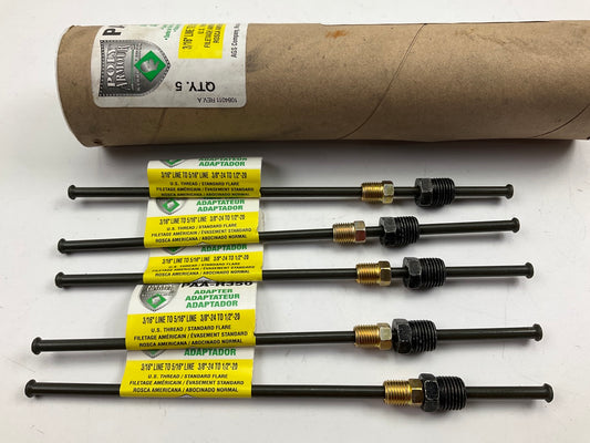 (5) AGS PAA-R350 Steel Brake Line Adapter, 3/16'' X 8, 3/8''-24 X 1/2''-20 Inverted