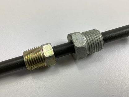 AGS PAA-S420 PVF Steel Brake Line Adapter, 1/4'' X 8, (7/16''-24  X 1/2''-20 Inv.)