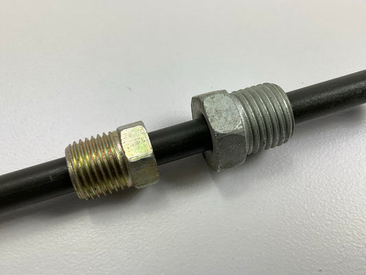 AGS PAA-S420 PVF Steel Brake Line Adapter, 1/4'' X 8, (7/16''-24  X 1/2''-20 Inv.)