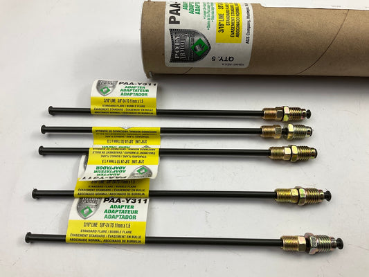 (5) AGS PAA-Y311 Brake Line Adapter, 3/16'' X 8 (3/8''-24 Inverted) M11x1.5 Bubble
