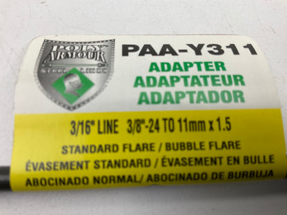 (5) AGS PAA-Y311 Brake Line Adapter, 3/16'' X 8 (3/8''-24 Inverted) M11x1.5 Bubble