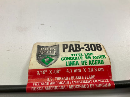 (5) AGS PAB-308 PVF Coated Steel Brake Line: 8'' Long, 3/16'' Diameter, Universal