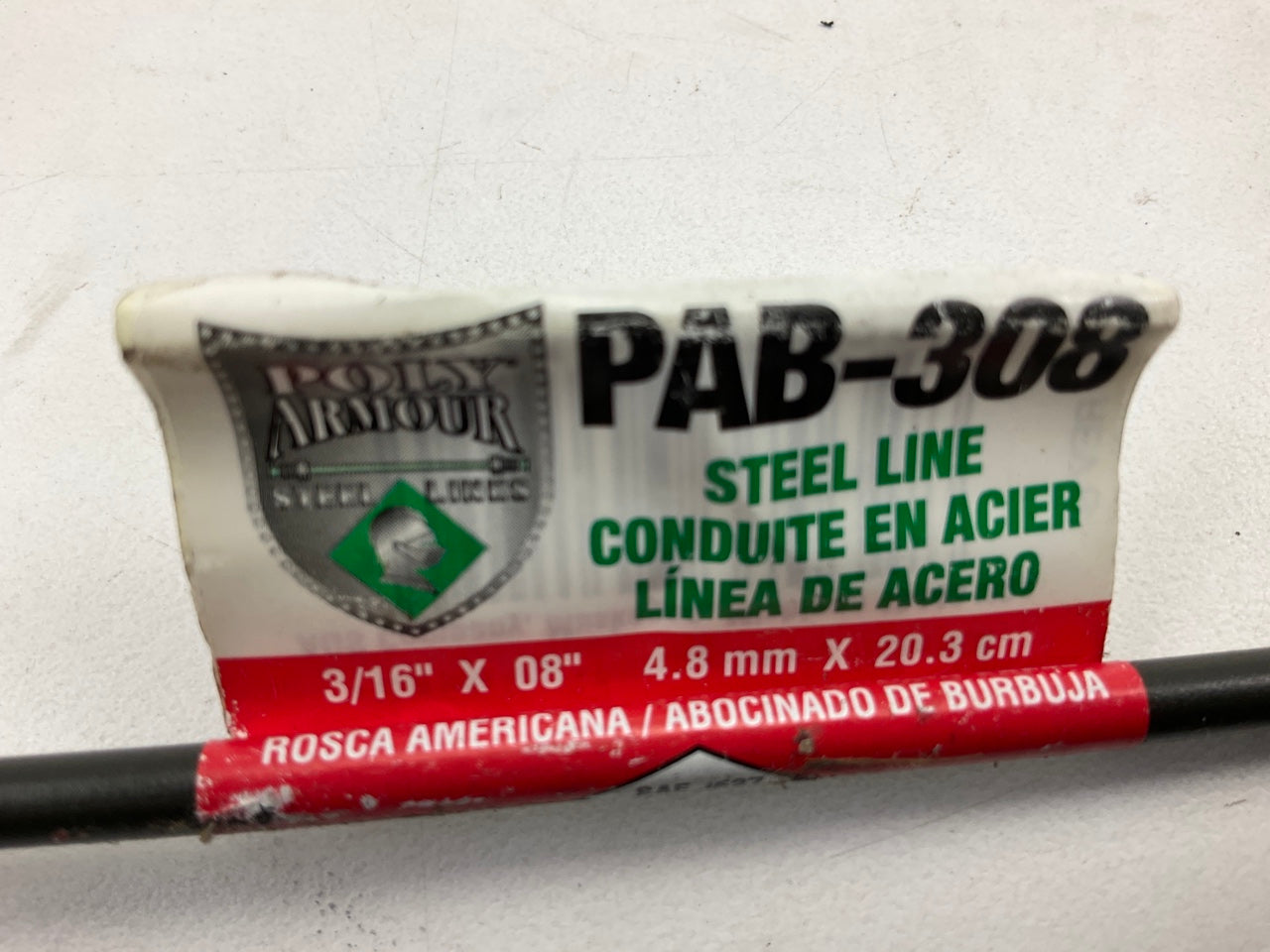 AGS PAB-308 PVF Coated Steel Brake Line: 8'' Long, 3/16'' Diameter, Universal