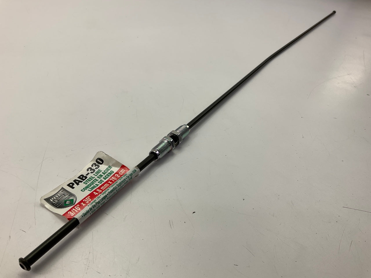 AGS PAB-330 PVF Coated Steel Brake Line: 30'' Long, 3/16'' Diameter, Universal