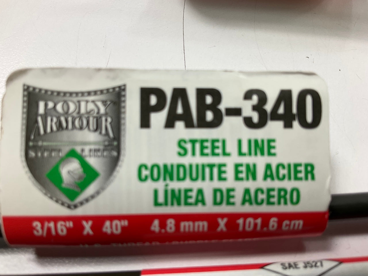 (5) AGS PAB-340 PVF Coated Steel Brake Line: 40'' Long, 3/16'' Diameter, Universal