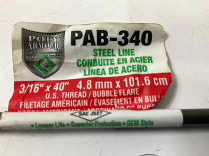 AGS PAB-340 Universal Steel Brake Line 3/8-24'' Thread 3/16'' ID 40'' Long