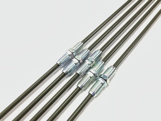 (5) AGS PAB-360 3/16'' X 60''  PVF Steel Brake Lines, 3/8 - 24'' Threads