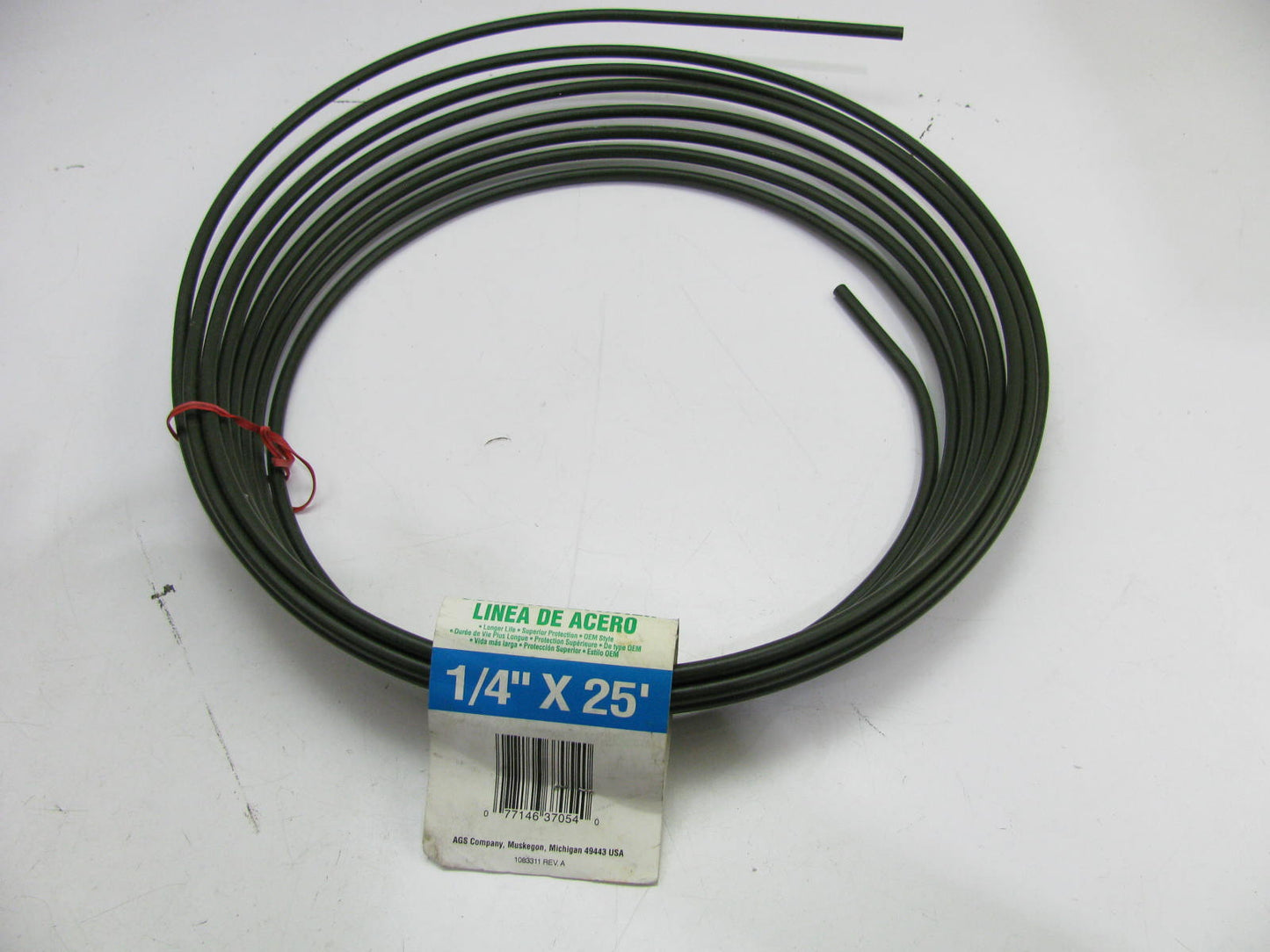 25 Feet Long - AGS PAC-425 Steel Hydraulic Brake Line 1/4'' Diameter