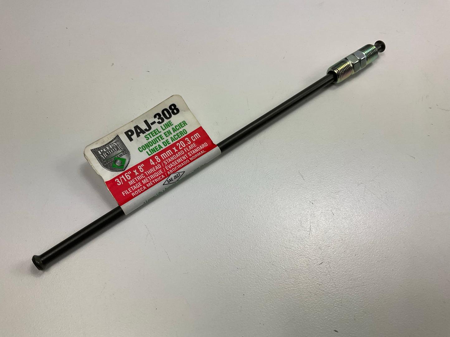 (5) AGS PAE-308 PVF Coated Steel Brake Line: 8'' Long, 3/16'' Diameter, Universal