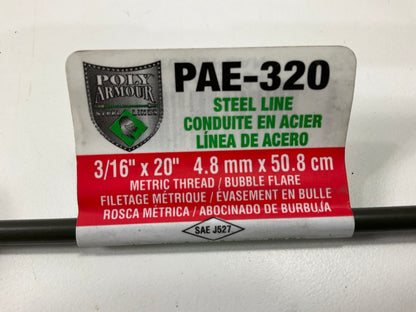 (5) AGS PAE-320 Poly-Armour PVF Steel Brake Lines 3/16 X 20'', M10 X 1mm Threads