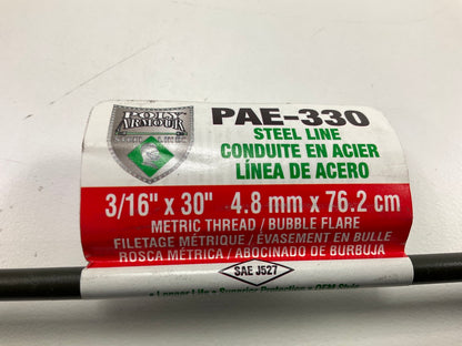 (5) AGS PAE330 Metric M10x1.0 Thread Bubble Flare Steel Brake Line - 3/16''x 30''