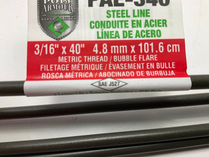 (5) AGS PAE340 PVF Coated Steel Brake Line, 40'' Long, 3/16'' Dia, M10x1.0 Fitting
