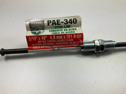 AGS PAE-340 PVF Coated Steel Brake Line, 40'' Long, 3/16'' Diameter, Universal Fit