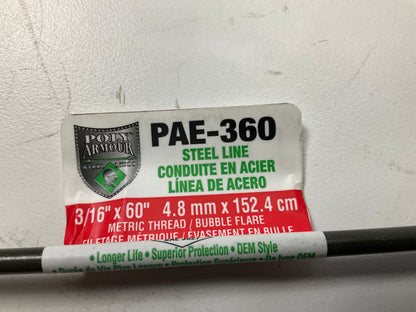 (7) Poly Armour PAE-360 PVF Coated Steel Brake Line: 60'' Long, 3/16'' Diameter