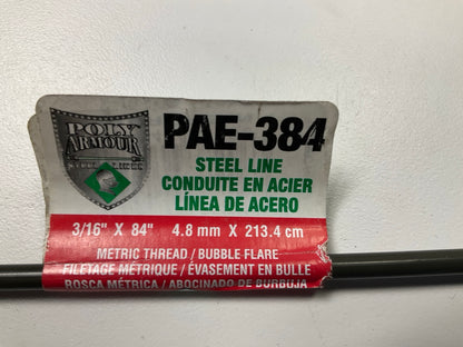 (5) AGS PAE-384 Steel Brake Line 3/16''X84'' Long, M10X1MM Thread Size