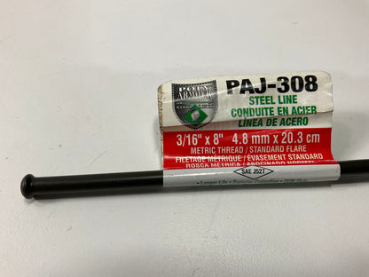 (5) AGS PAJ-308 PVF Coated Steel Brake Line: 8'' Long, 3/16'' Diameter, Universal