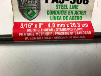 AGS PAJ-308 PVF Coated Steel Brake Line: 8'' Long, 3/16'' Diameter, Universal