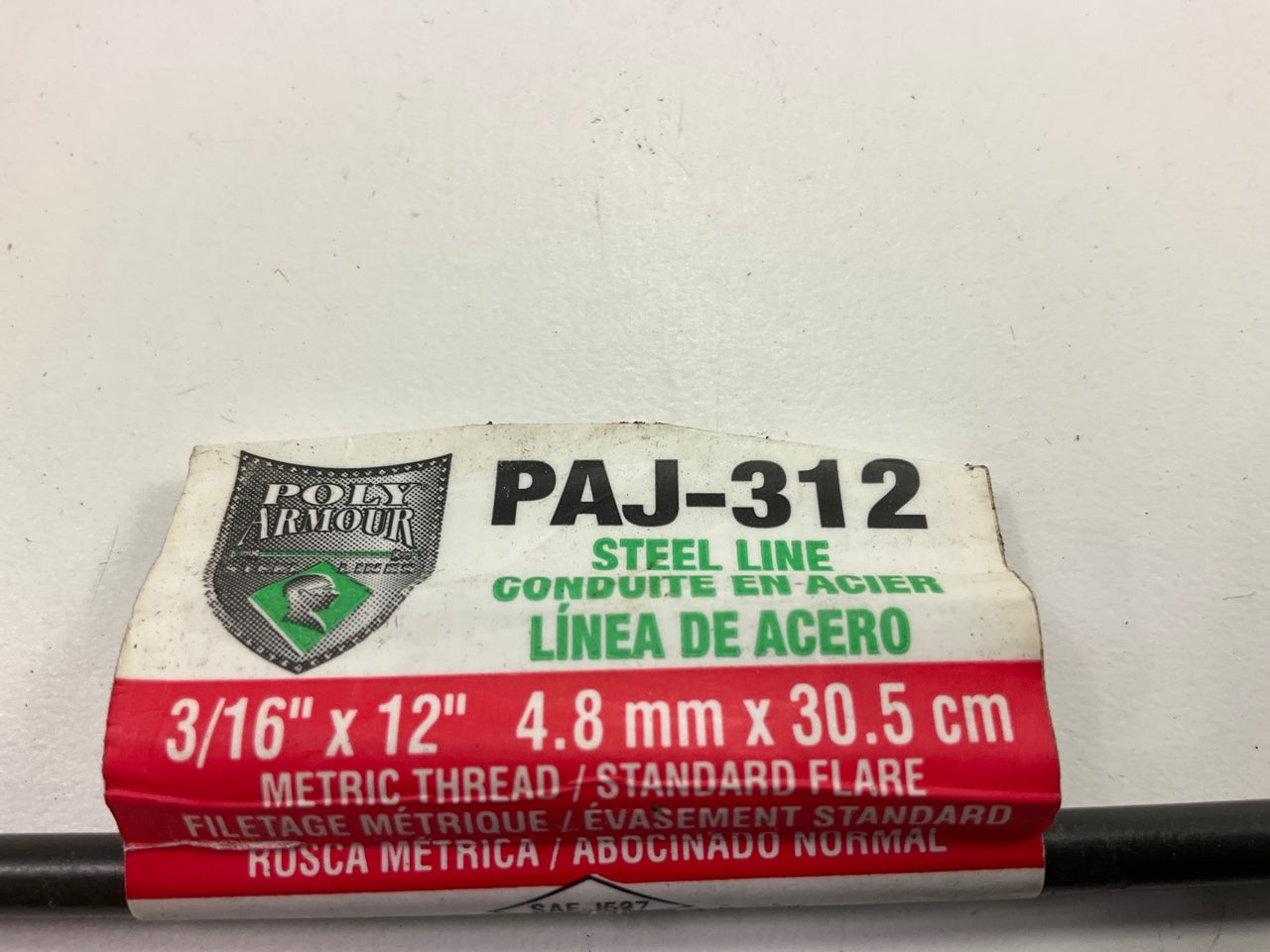 (5) AGS PAJ-312 Metric Thread Standard Flare Steel Brake Line - 3/16  X 12''