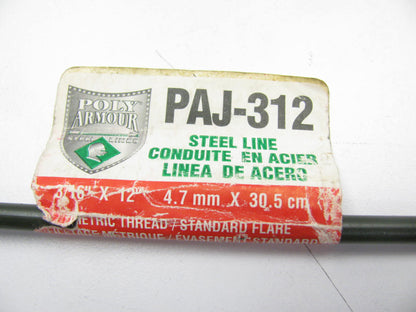 AGS PAJ-312 Metric Thread Standard Flare Steel Brake Line - 3/16  X 12''