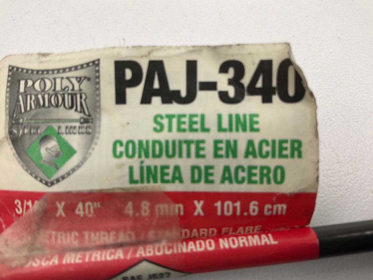 AGS PAJ-340 PVF Coated Steel Brake Line: 40'' Long, 3/16'' Diameter, Universal Fit