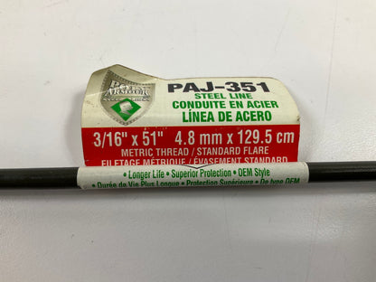 AGS PAJ-351 PVF Coated Steel Brake Line: 51'' Long, 3/16'' Diameter, Universal Fit