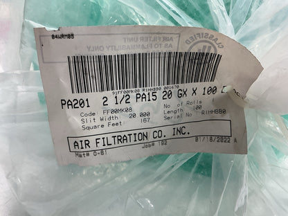 Air Filtration PA201 20'' X 100' 15-Gram Fiberglass Paint Arrestor Roll