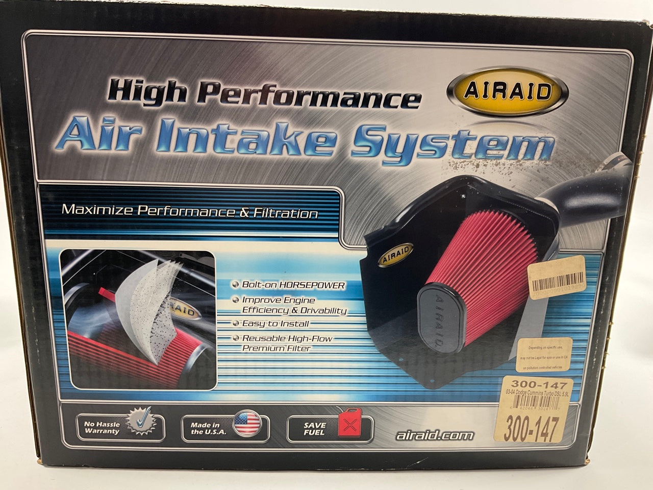 Airaid 300-147 CAI Cold Air Intake System Airbox For 2003-2004 Ram 5.9L DIESEL