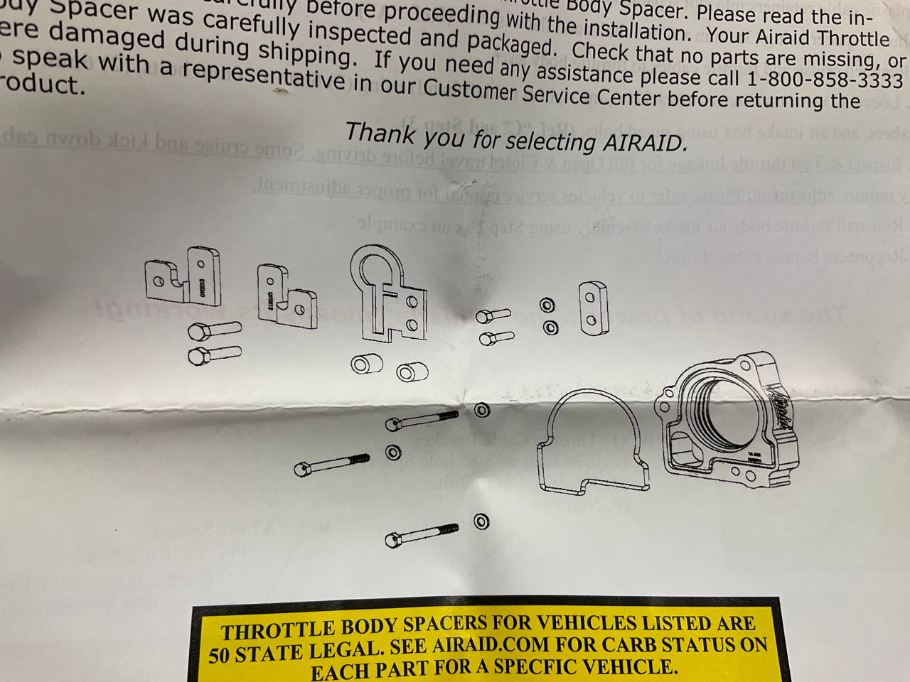 Airaid 310-509 Throttle Body Spacer For 2003-2007 Jeep Grand Cherokee 4.7L-V8