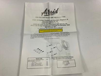 MISSING 1 BOLT Airaid 350-532 Throttle Body Spacer For 05-20 HEMI 5.7 6.1 6.4 V8