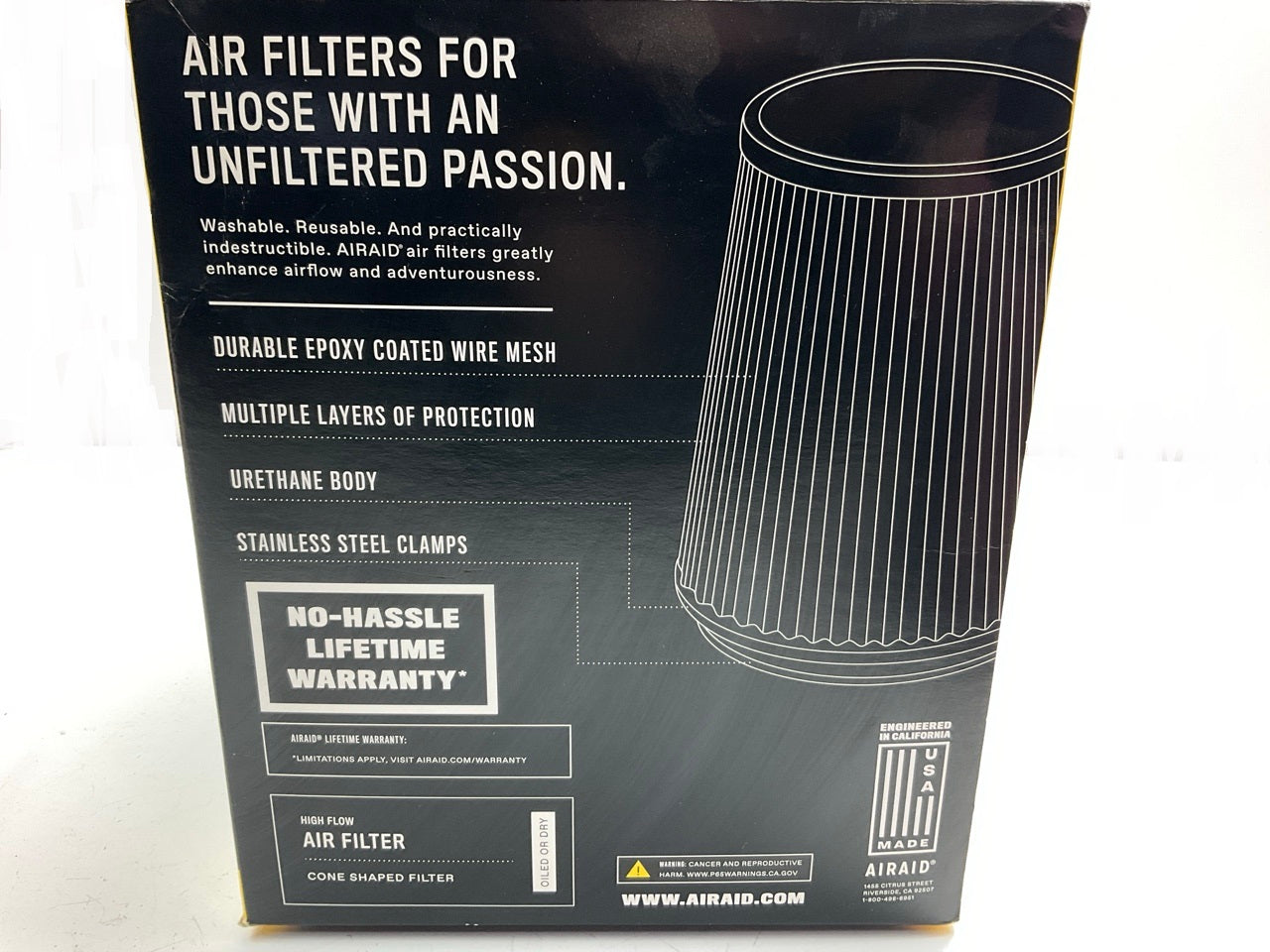 Airaid 700-469 Performance High Flow Large Cone Air Filter - 6'' Inlet, 9'' Tall